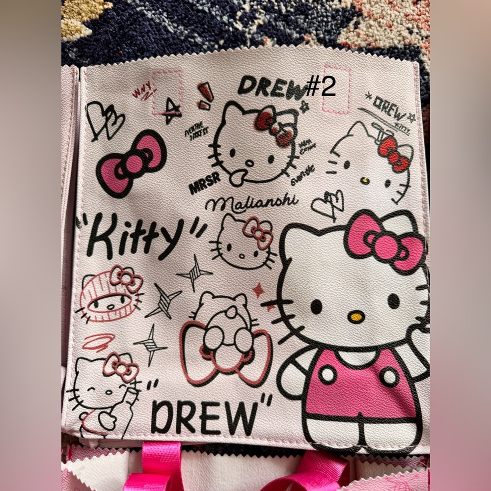 Hello Kitty & Sailor Moon pleather tote bag NEW w/ water bottle strap 12x8” - Picture 8 of 12